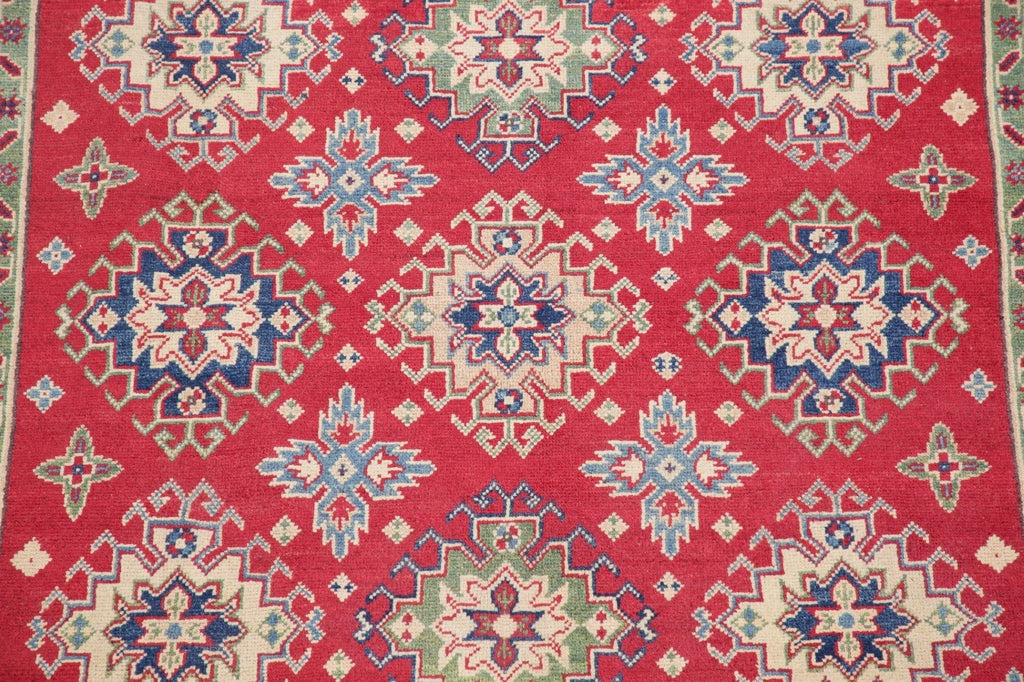 Red Geometric Super Kazak-Chechen Oriental Rug 5x7