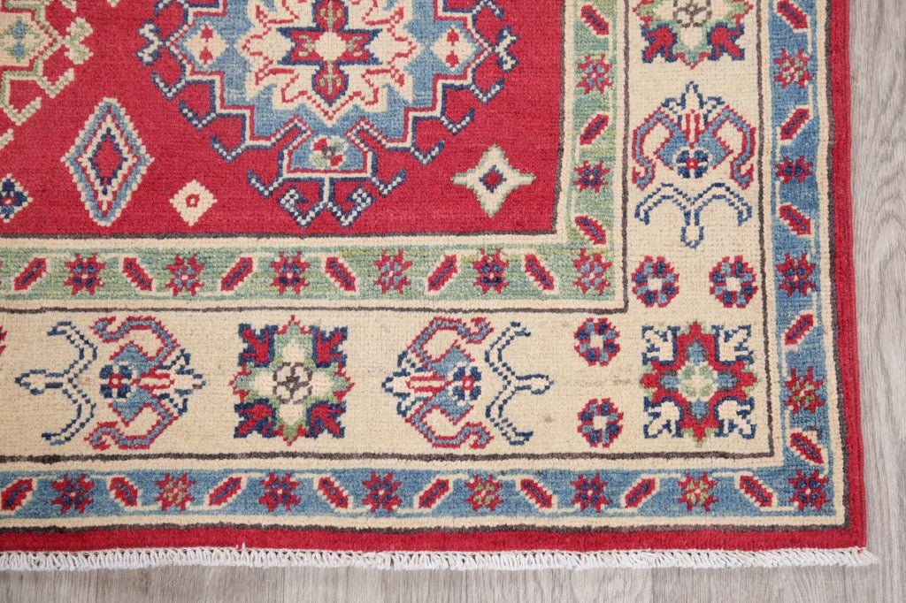 Red Geometric Super Kazak-Chechen Oriental Rug 5x7