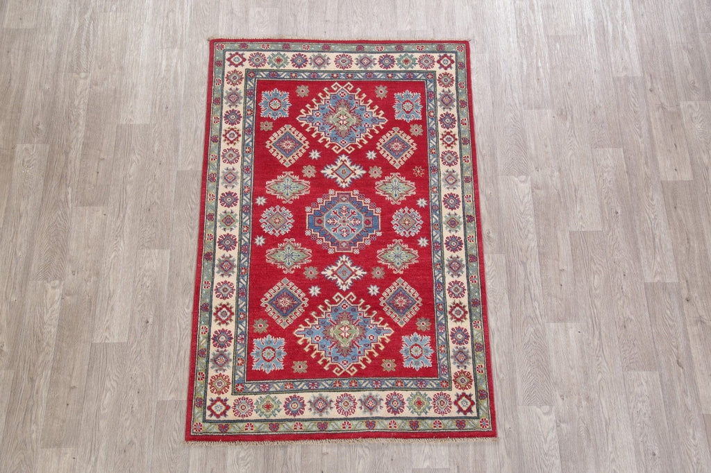 Red Super Kazak-Chechen Oriental Rug 4x6