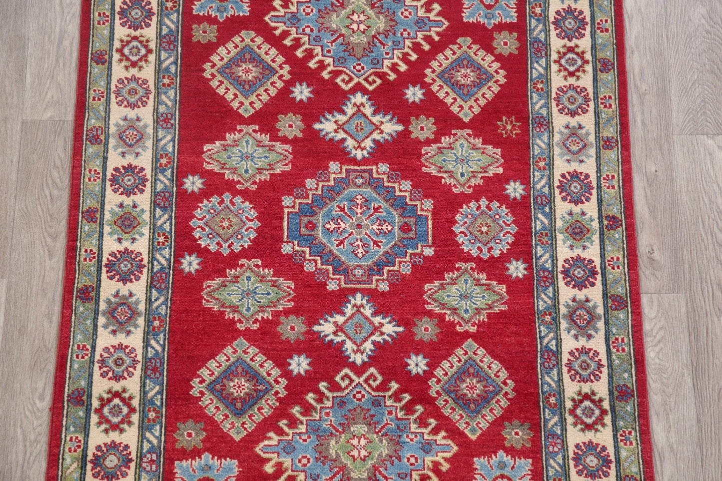 Red Super Kazak-Chechen Oriental Rug 4x6