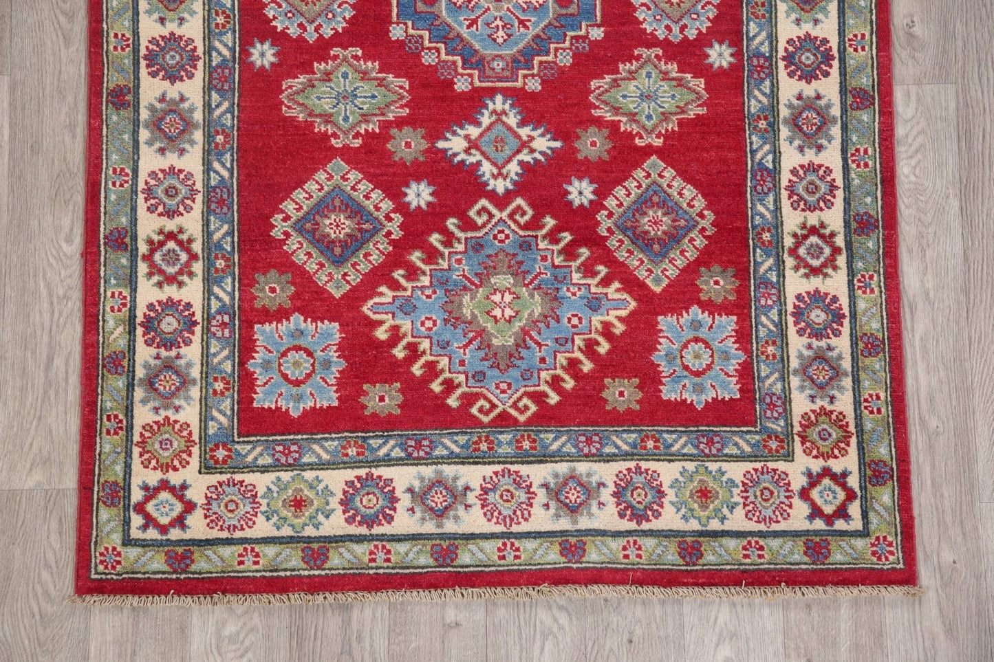 Red Super Kazak-Chechen Oriental Rug 4x6