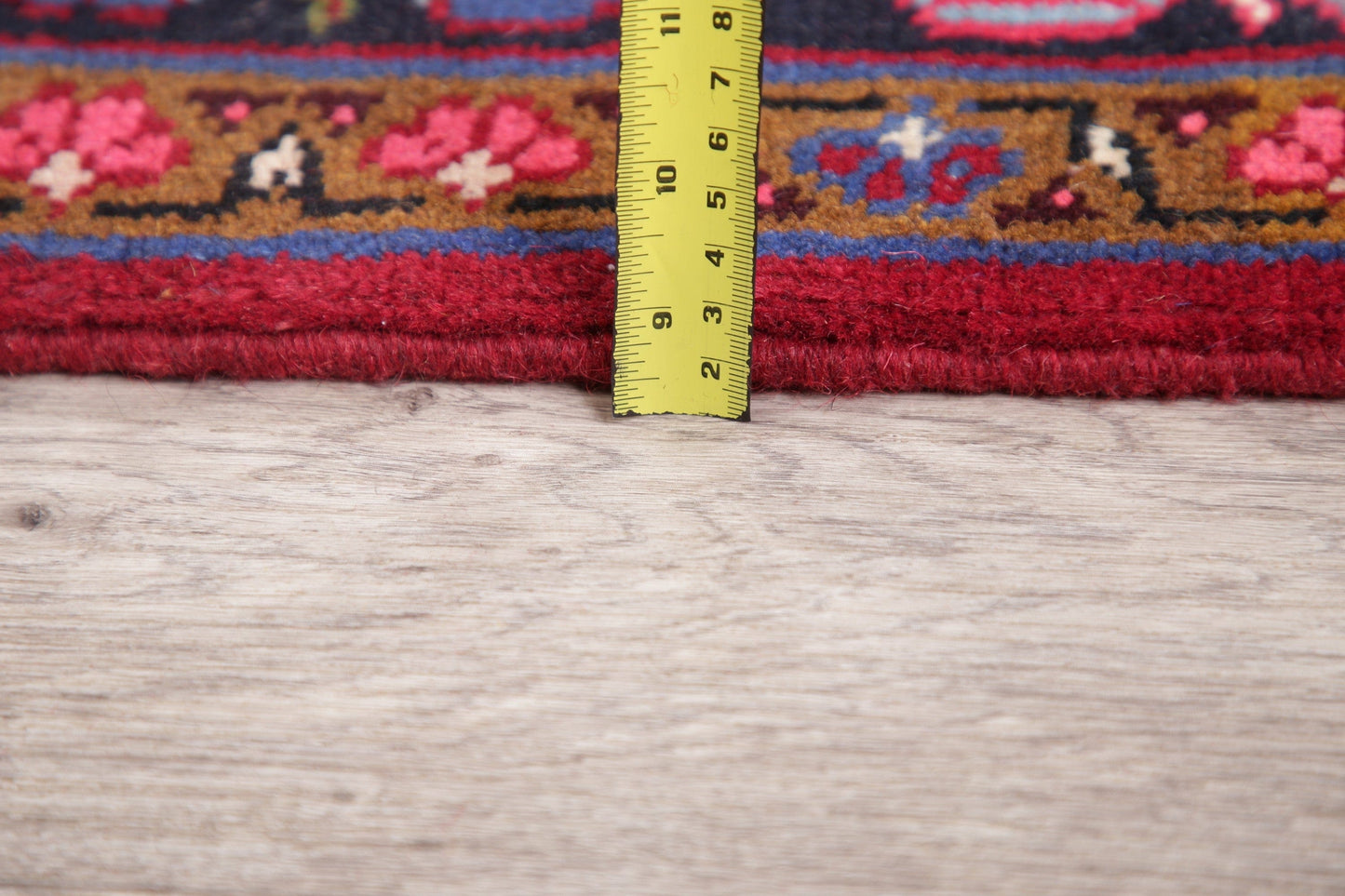 Geometric Red Heriz Persian Wool Area Rug 5x7