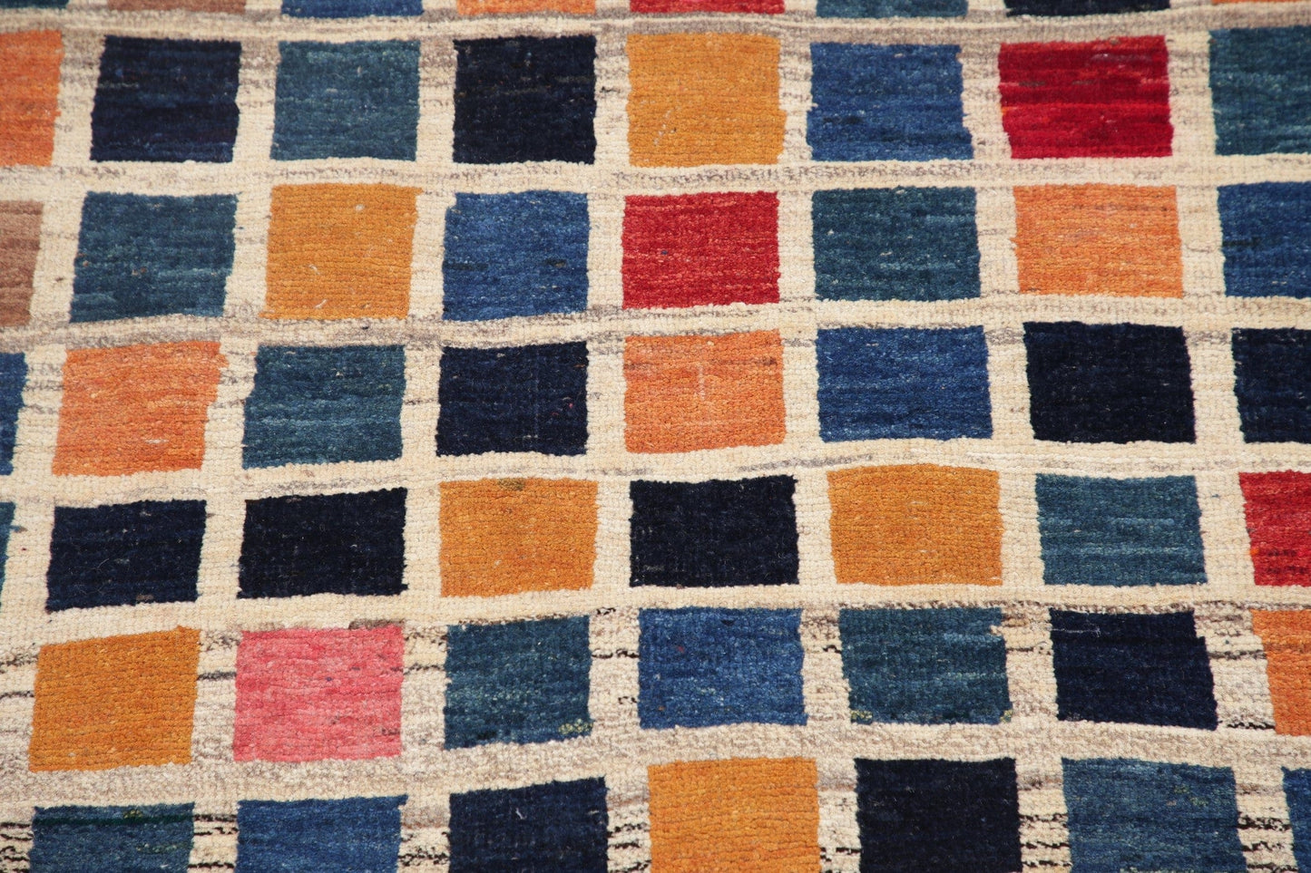 Checked Multi-Color Gabbeh Shiraz Persian Rug 3x5