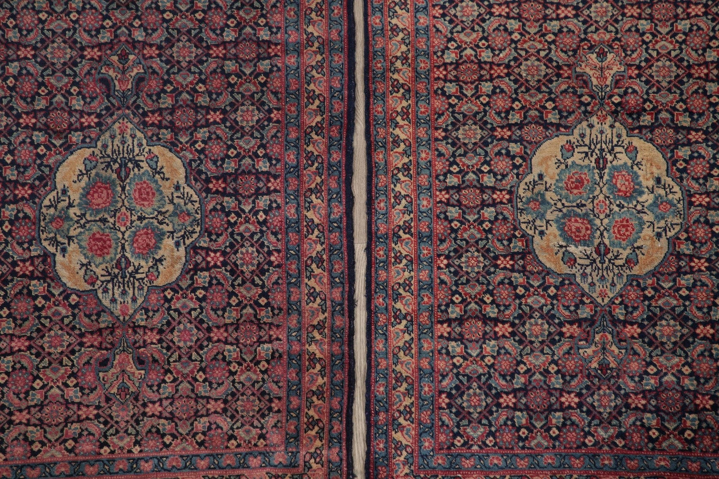 Set of 2 Vegetable Dye Antique Tabriz Persian Rug 3x3 Square