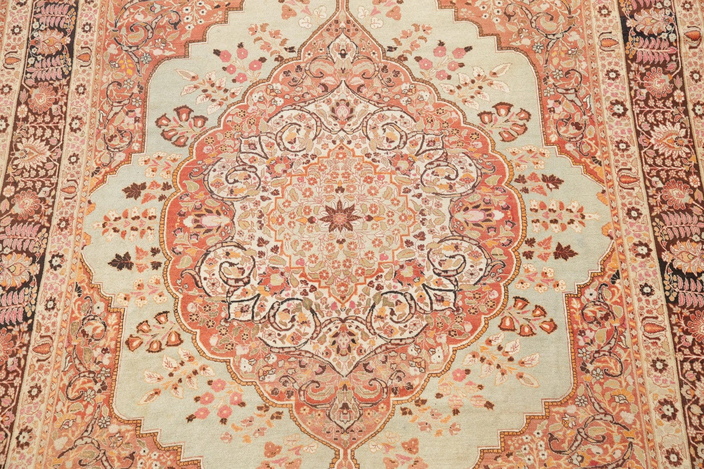 Pre-1900 Vegetable Dye Tabriz Haj Jalili Persian Rug 9x13