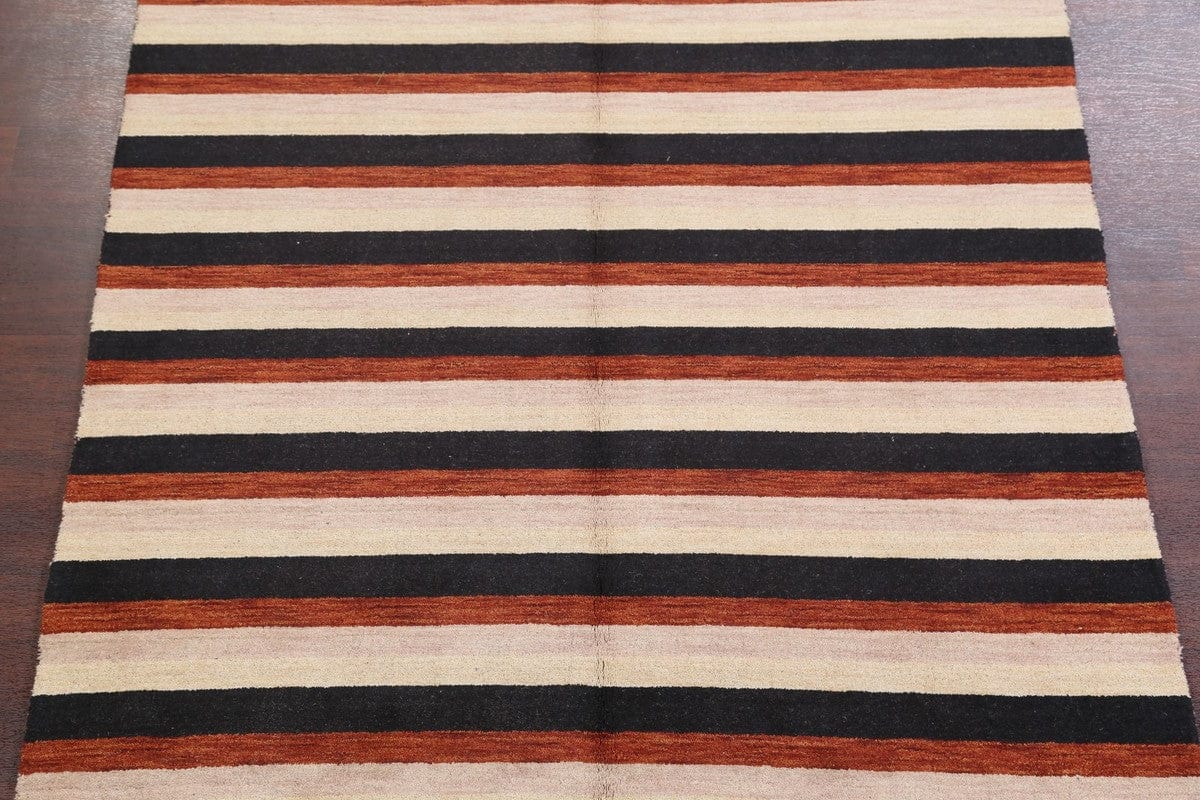 Striped Gabbeh Indian Oriental Area Rug 6x10