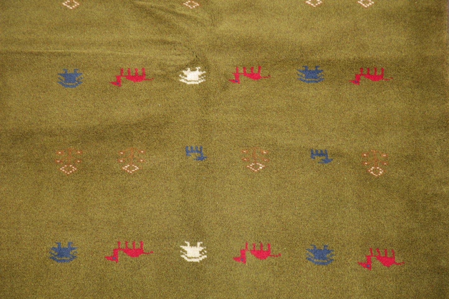 Green Tribal Gabbeh Persian Wool Rug 3x5