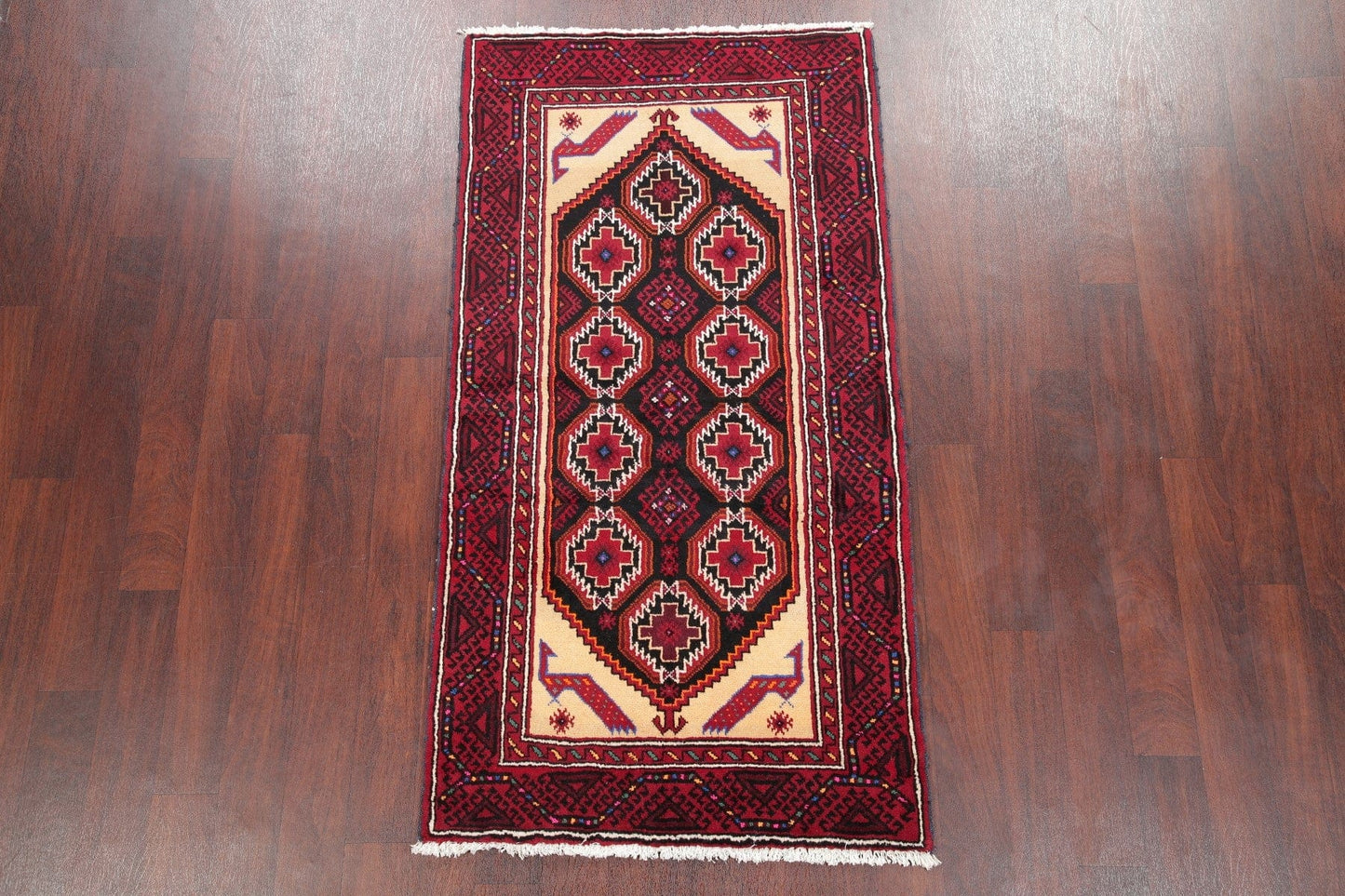 Geometric Balouch Afghan Oriental Rug 3x6