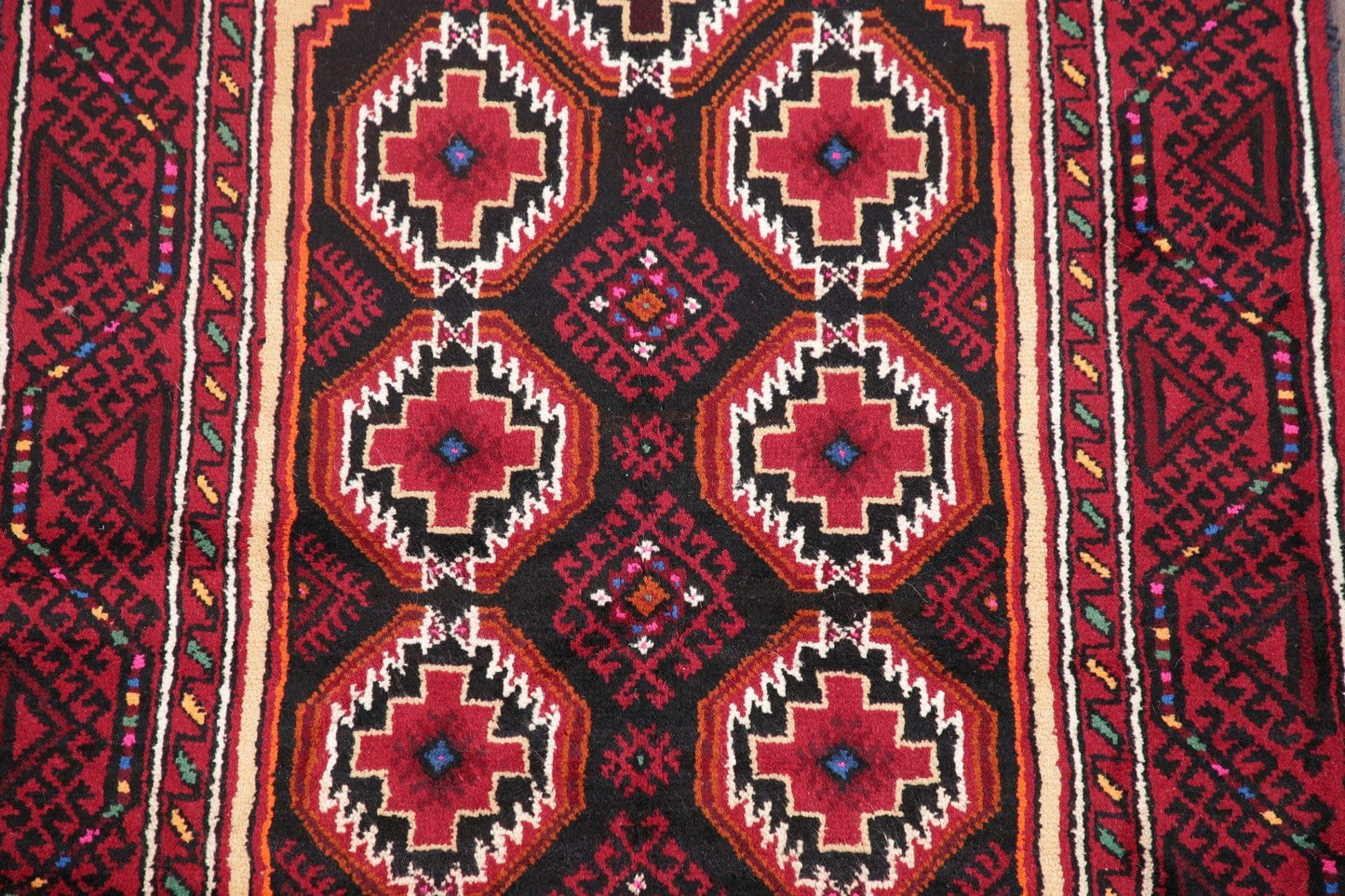 Geometric Balouch Afghan Oriental Rug 3x6