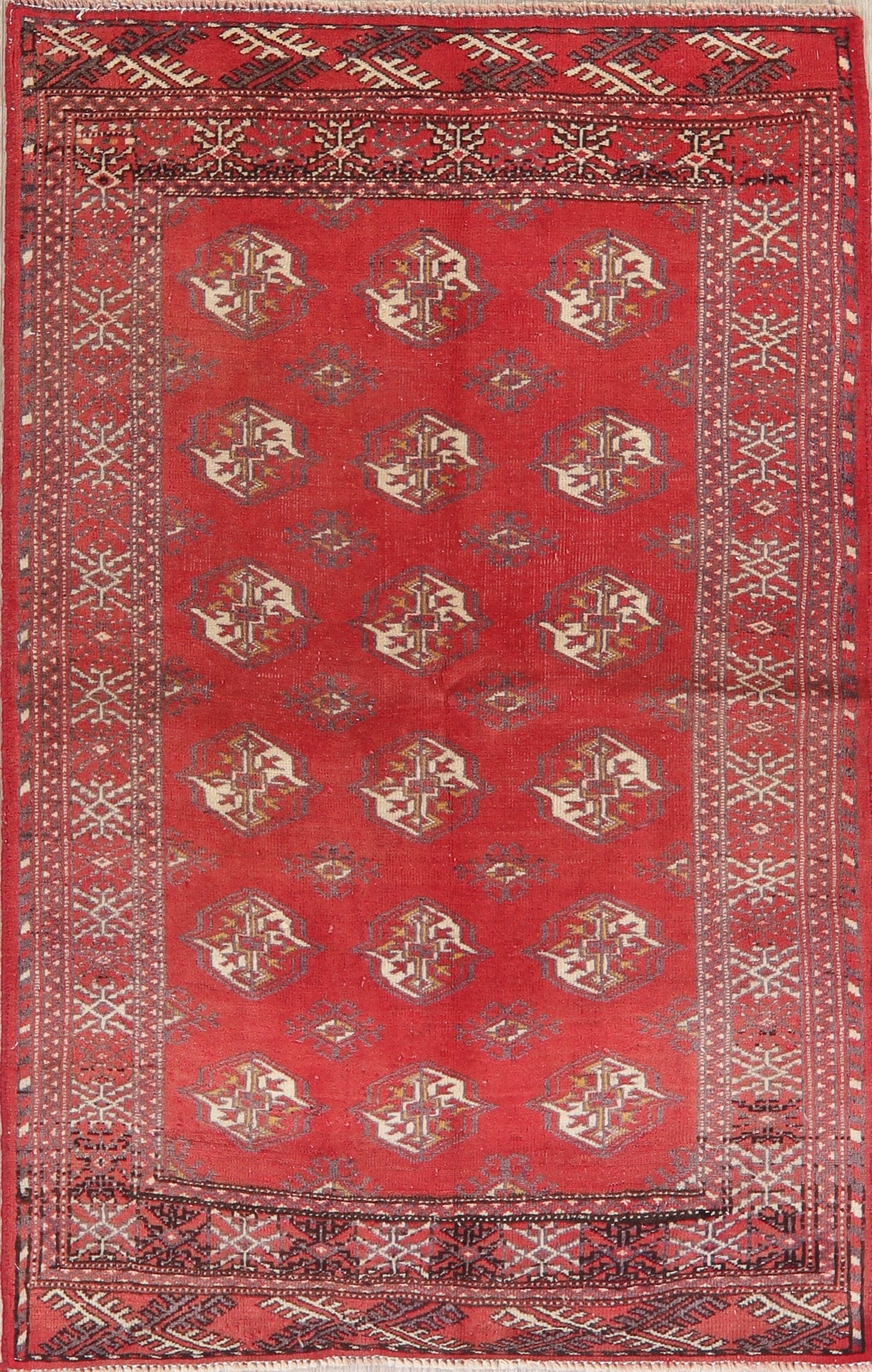 Vintage Geometric Balouch Afghan Oriental Wool Rug 3x5