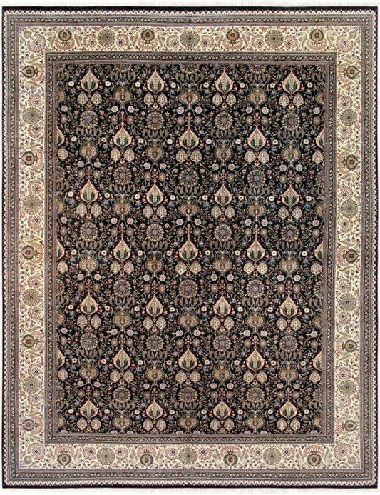 Tabriz Collection Hand-Knotted Lamb's Wool Area Rug- 11' 10" X 15' 8"