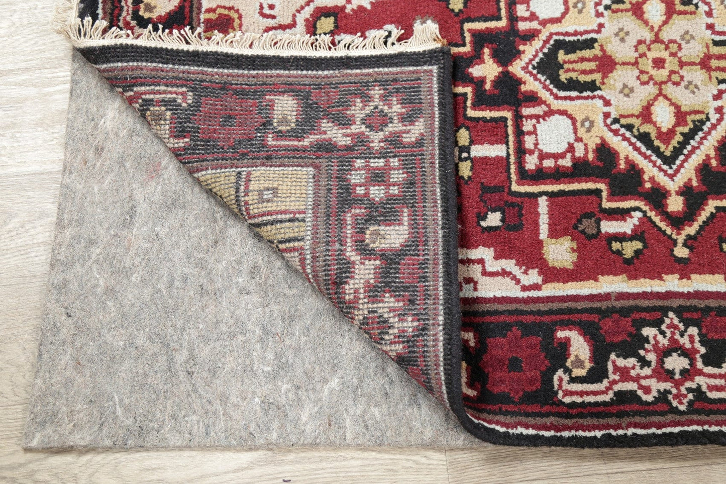 Geometric Red Heriz Indian Wool Rug 3x5