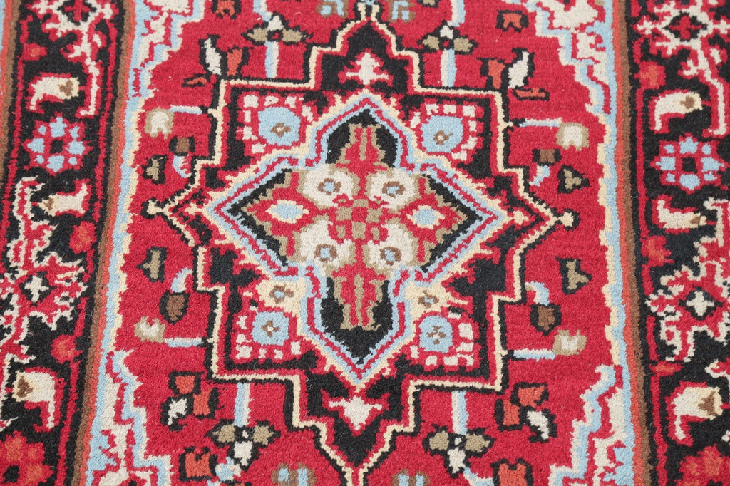 Geometric Red Heriz Indian Wool Rug 3x5