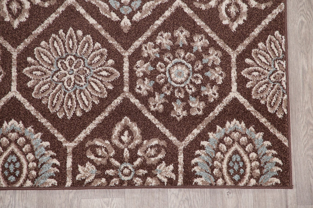 Brown Modern Turkish Oriental Area Rug 5x7