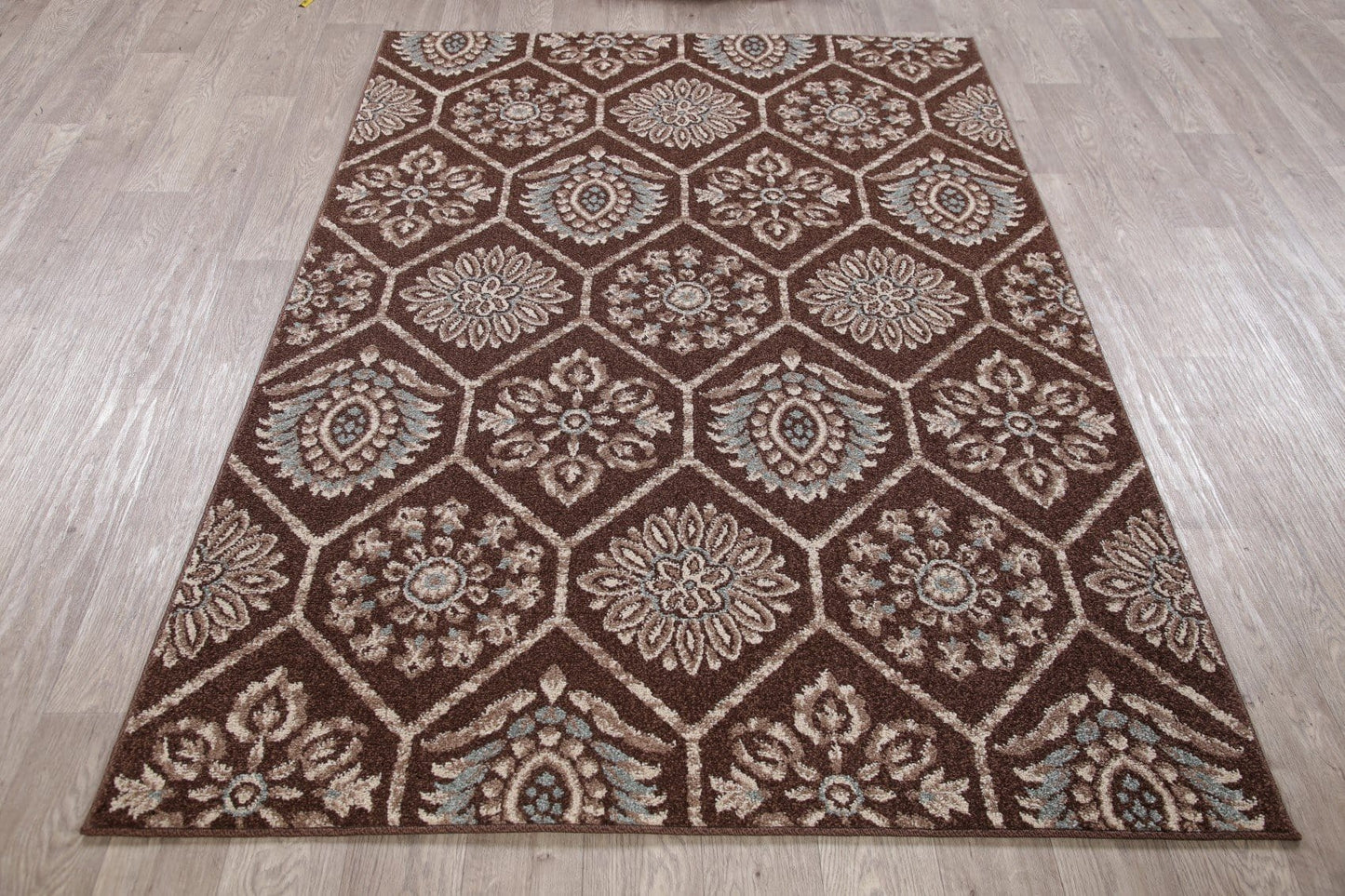 Brown Modern Turkish Oriental Area Rug 5x7