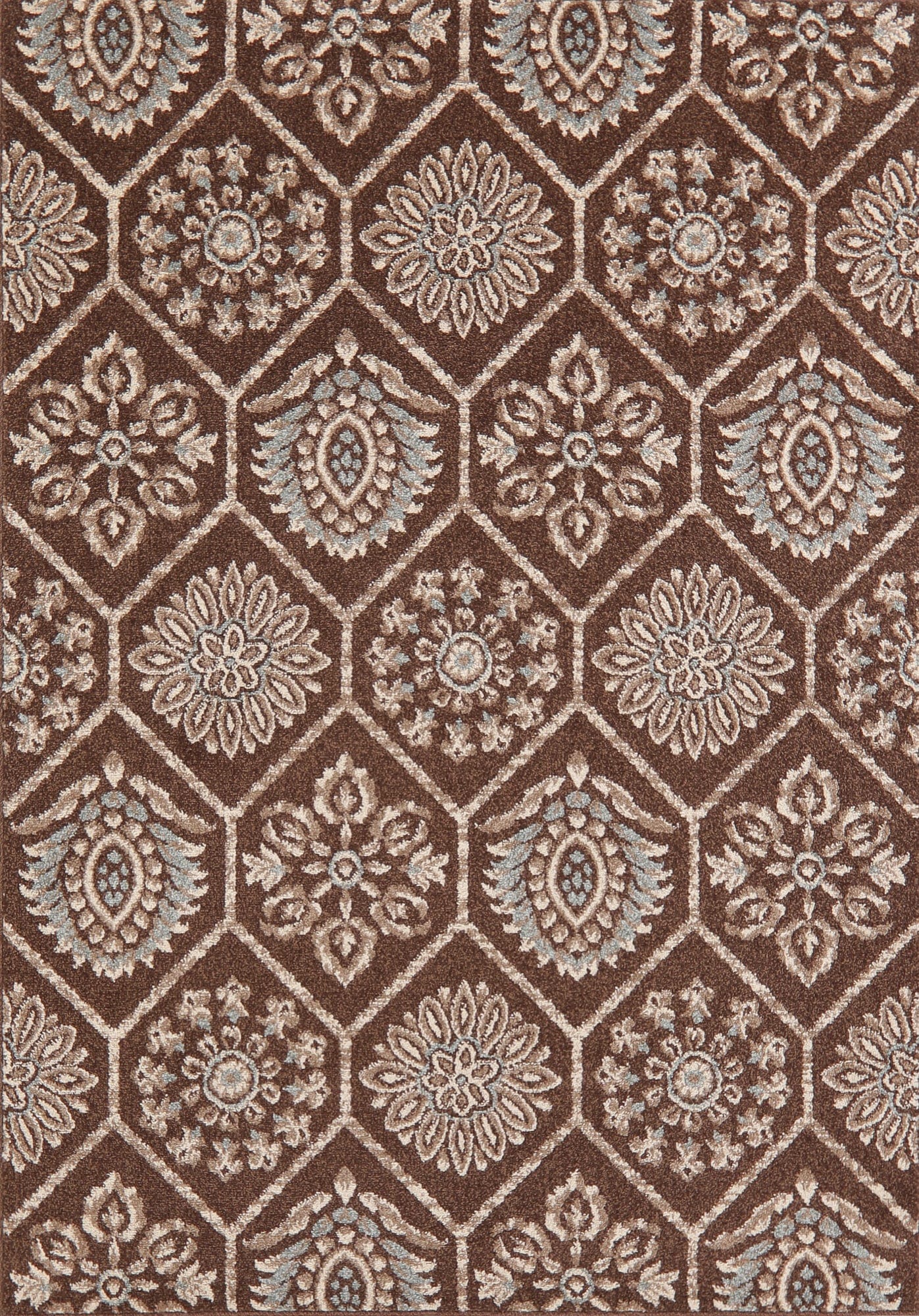 Brown Modern Turkish Oriental Area Rug 5x7