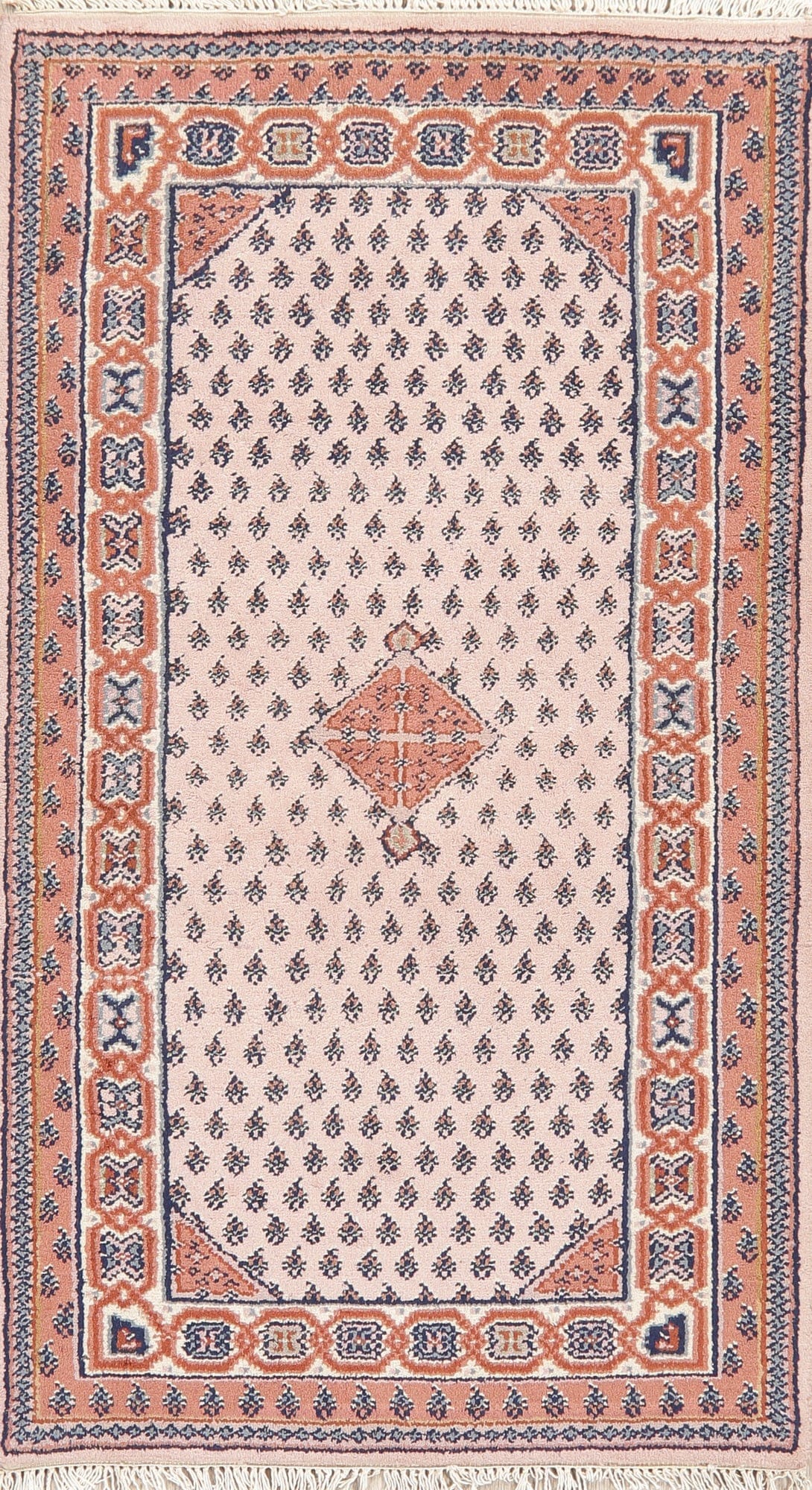 Geometric Heriz Indian Wool Rug 3x5