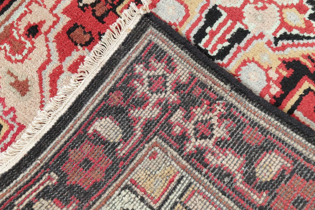 Red Geometric Heriz Indian Wool Rug 3x5