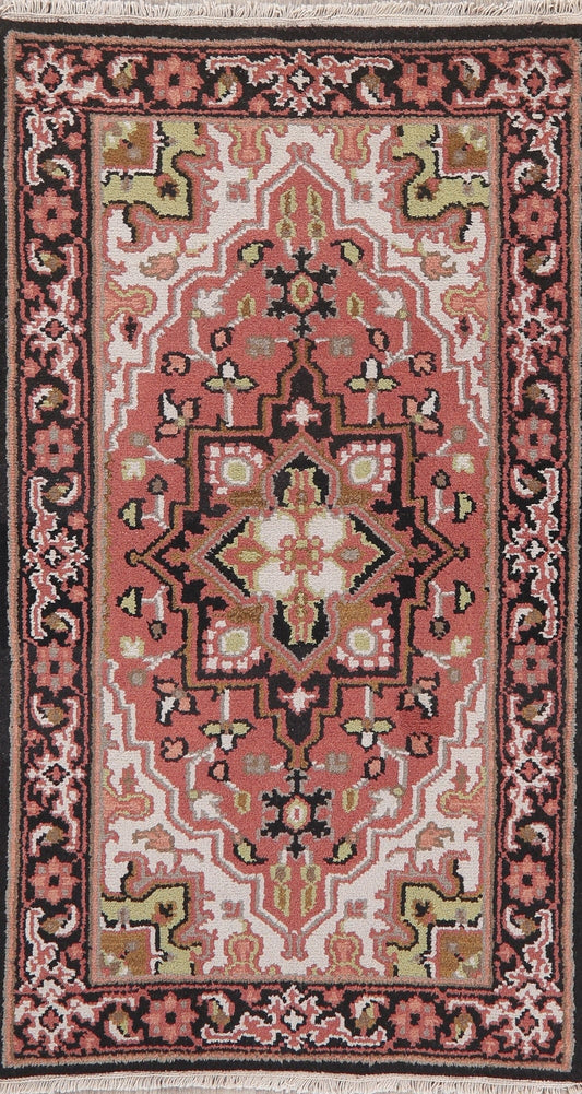 Geometric Heriz Indian Oriental Wool Rug 3x5