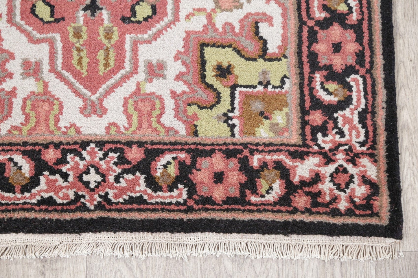 Geometric Heriz Indian Oriental Wool Rug 3x5