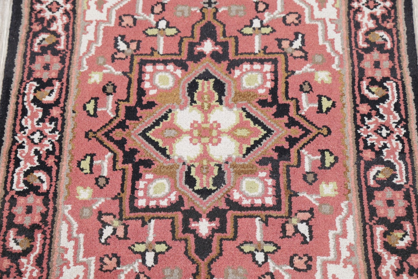 Geometric Heriz Indian Oriental Wool Rug 3x5