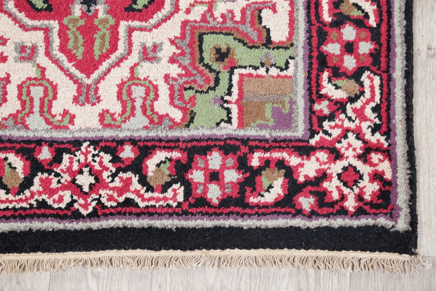 Red Geometric Heriz Indian Wool Rug 3x5