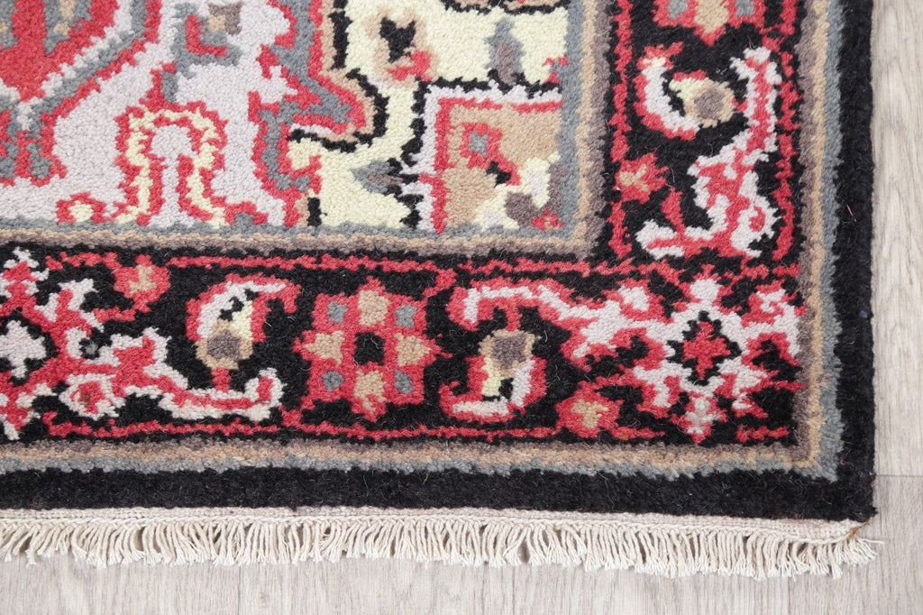 Red Geometric Heriz Indian Wool Rug 3x5