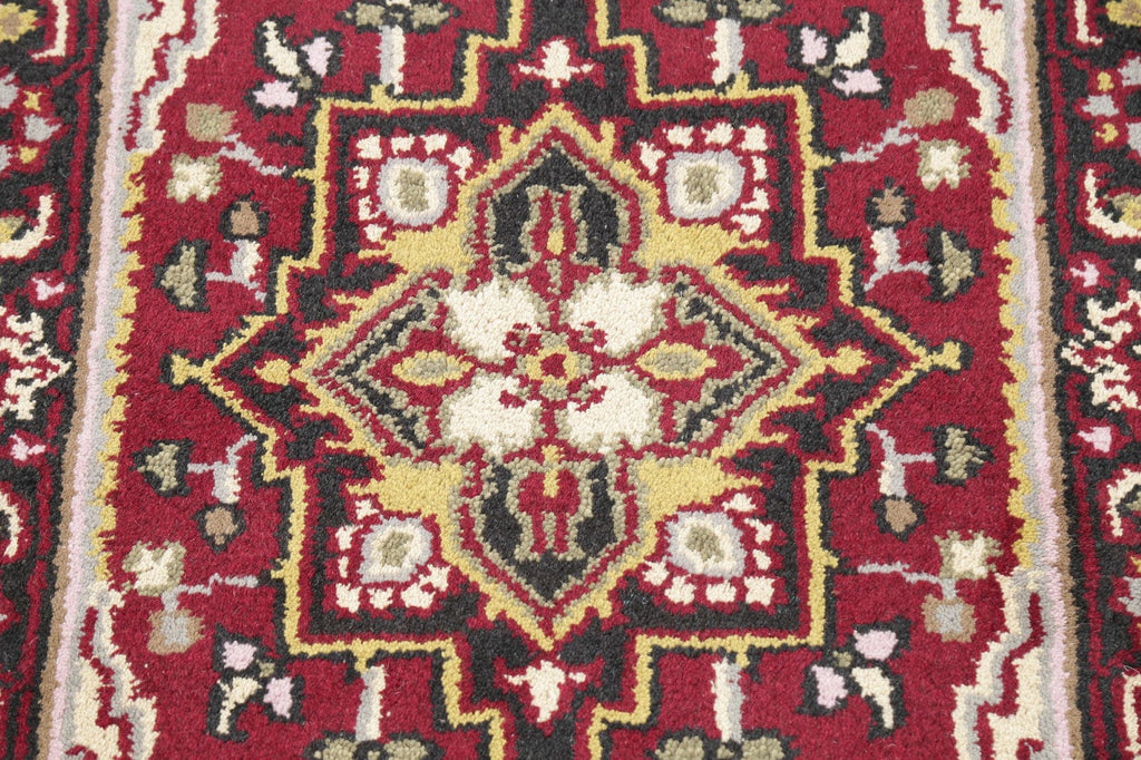 Red Geometric Heriz Indian Wool Rug 3x5