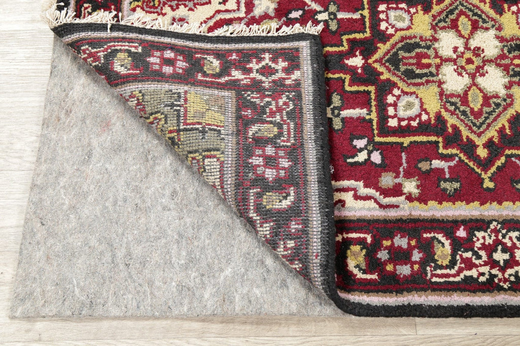 Red Geometric Heriz Indian Wool Rug 3x5