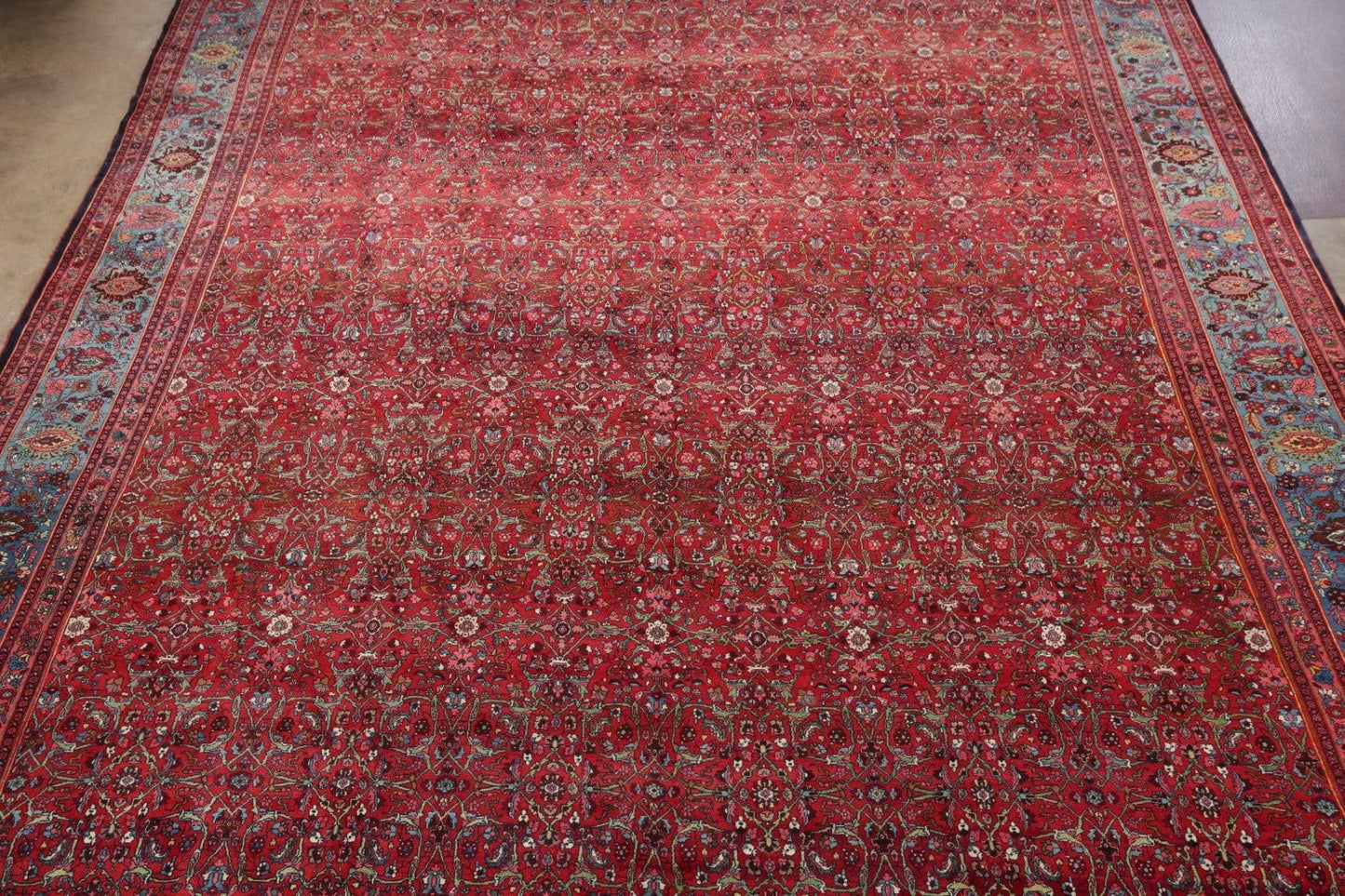 Vegetable Dye Antique Wool Bidjar Halvaei Persian Rug 15x25