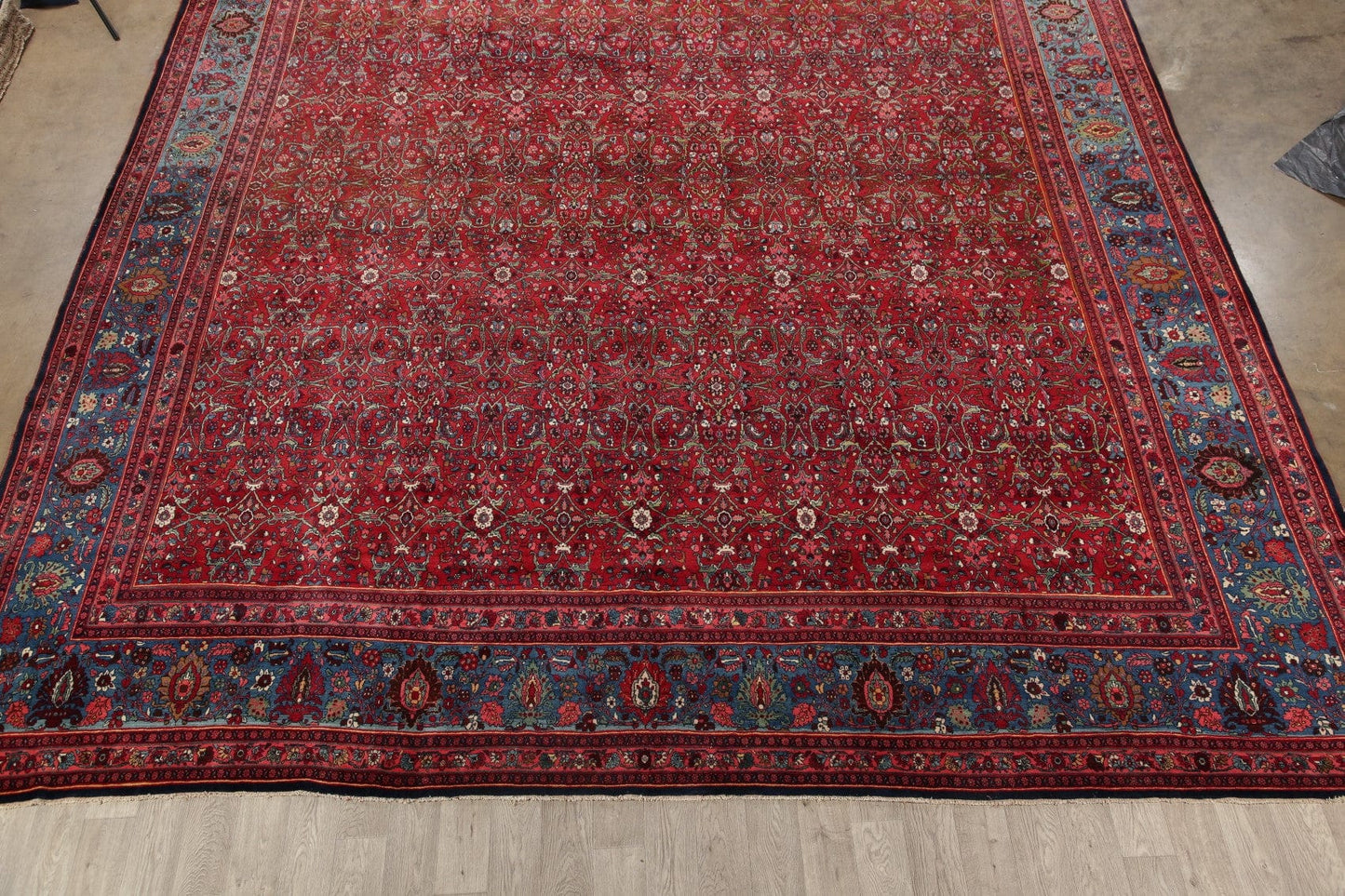 Vegetable Dye Antique Wool Bidjar Halvaei Persian Rug 15x25