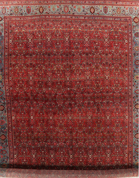 Vegetable Dye Antique Wool Bidjar Halvaei Persian Rug 15x25