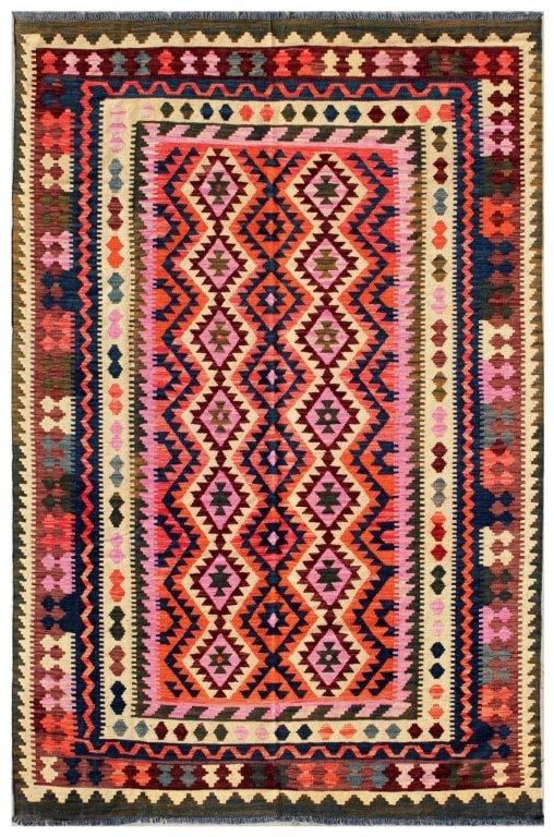 Vintage Kilim Collection Multi Wool Area Rug- 6' 4" X 10' 0"