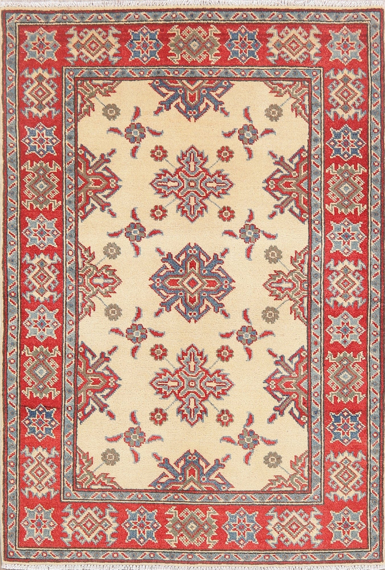 Geometric Super Kazak-Chechen Oriental Rug 3x5