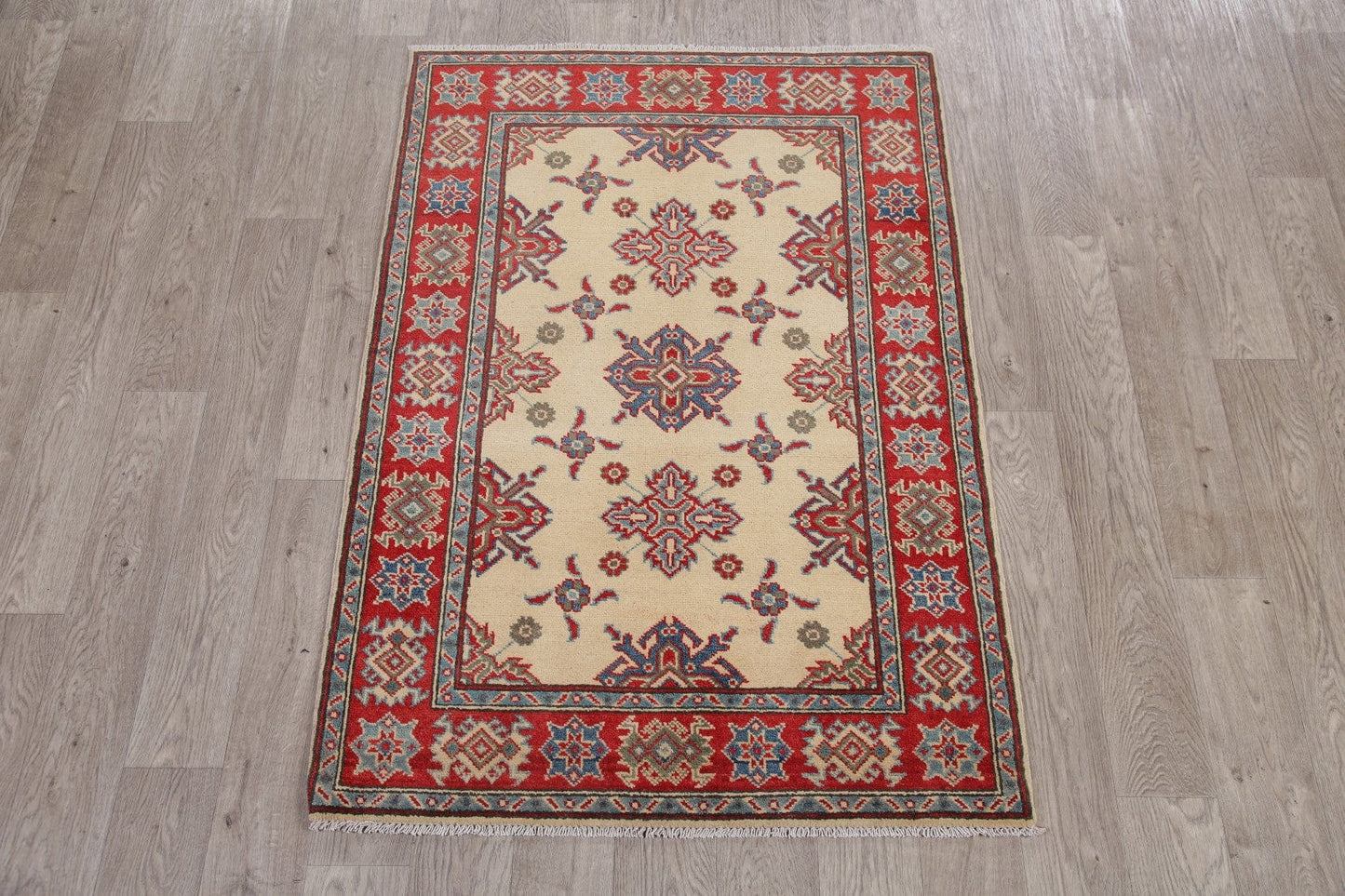 Geometric Super Kazak-Chechen Oriental Rug 3x5