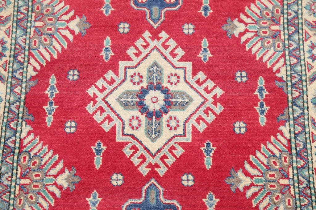 Geometric Red Super Kazak Pakistan Wool Rug 3x5