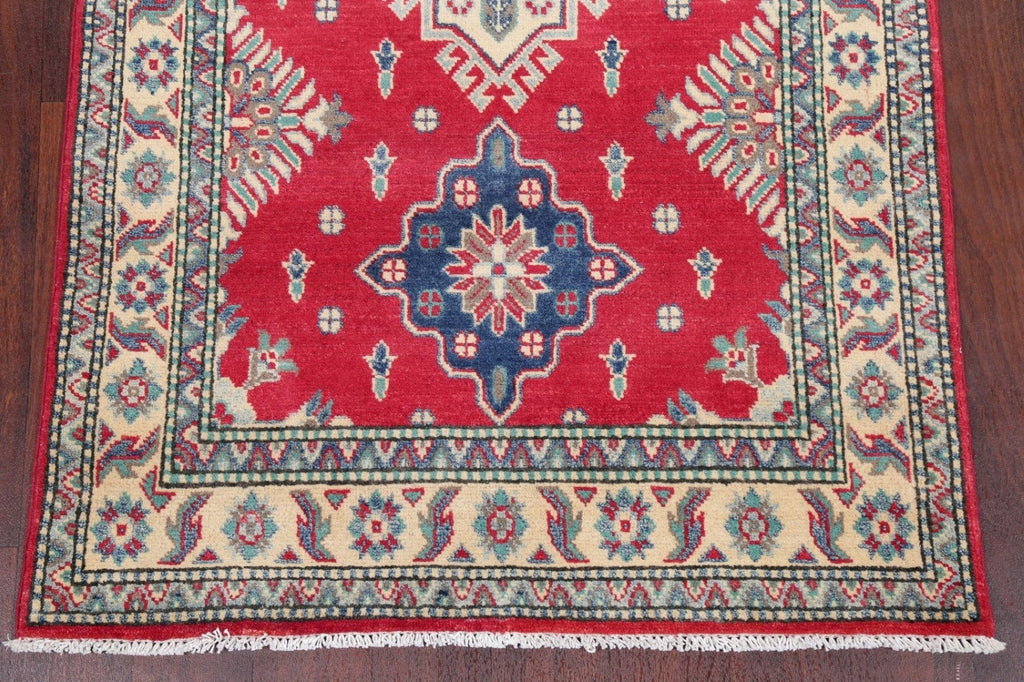 Geometric Red Super Kazak Pakistan Wool Rug 3x5