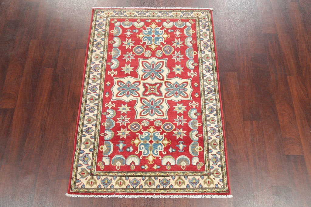 Geometric Red Super Kazak Pakistan Wool Rug 3x5