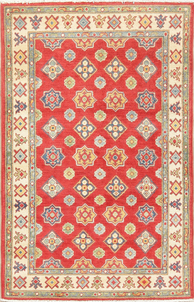 Geometric Red Super Kazak Pakistan Wool Rug 3x5