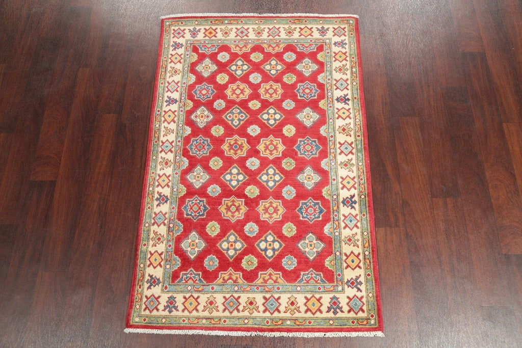 Geometric Red Super Kazak Pakistan Wool Rug 3x5