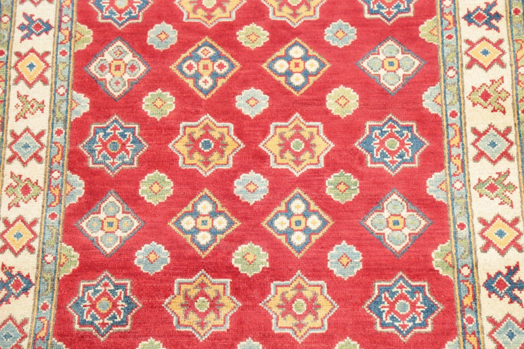 Geometric Red Super Kazak Pakistan Wool Rug 3x5