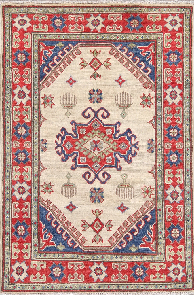 Ivory Super Kazak-Chechen Oriental Rug 3x4