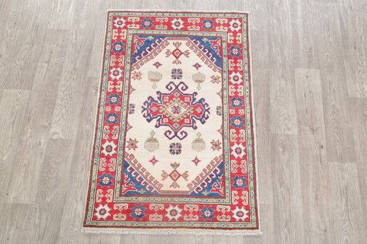 Ivory Super Kazak-Chechen Oriental Rug 3x4