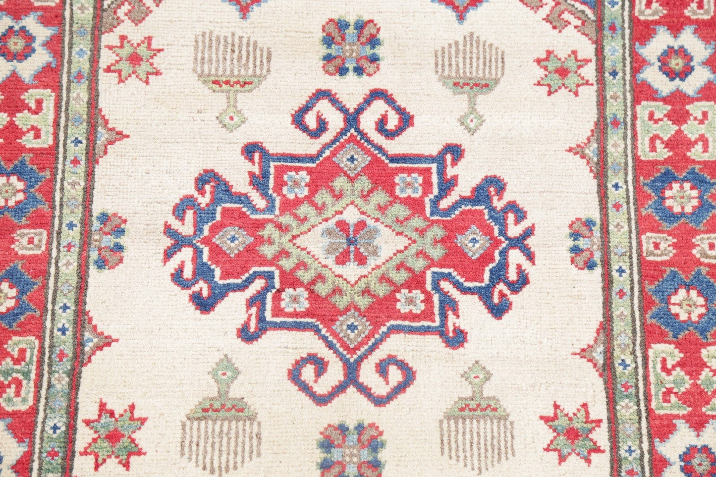 Ivory Super Kazak-Chechen Oriental Rug 3x4