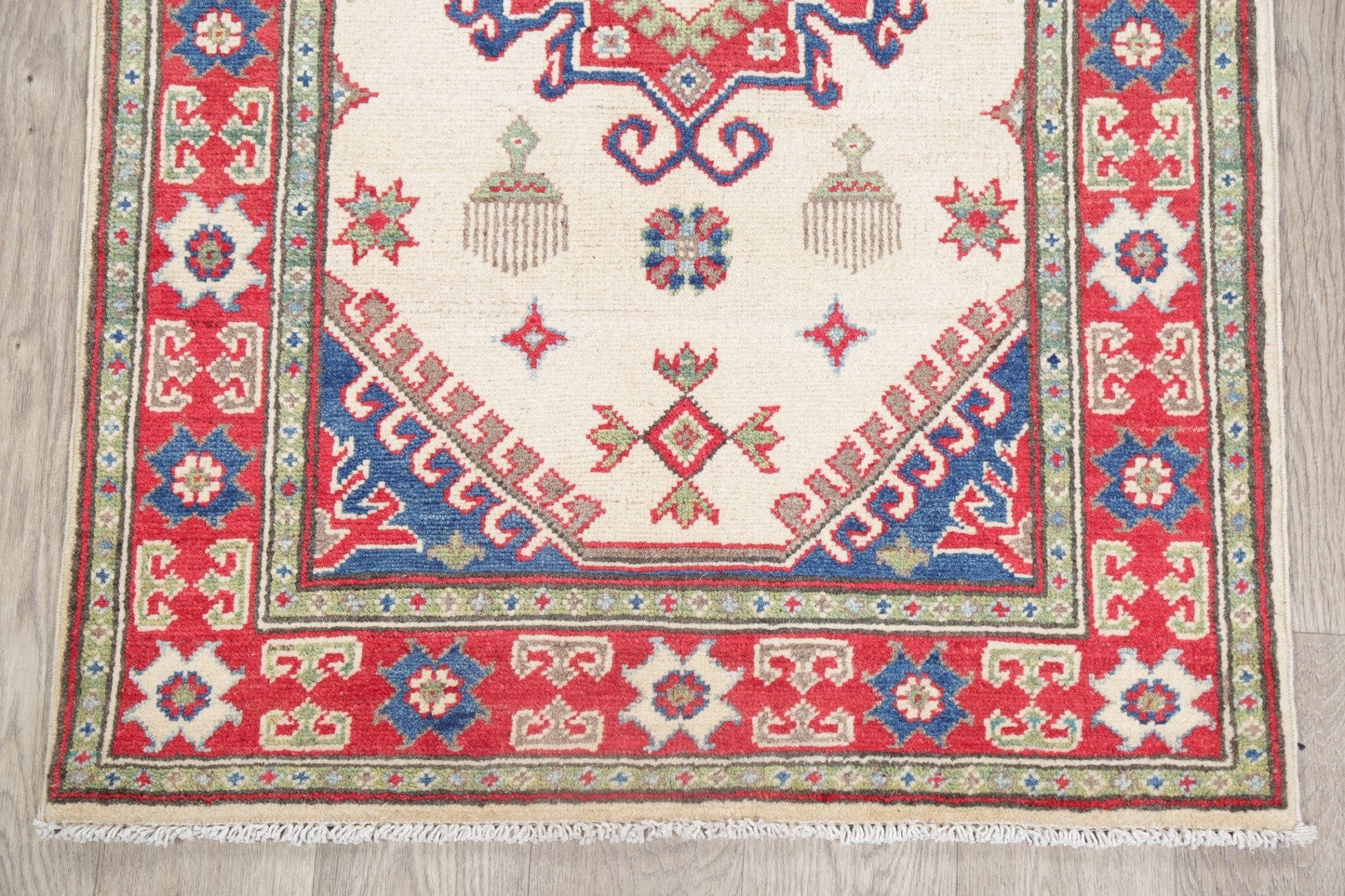 Ivory Super Kazak-Chechen Oriental Rug 3x4