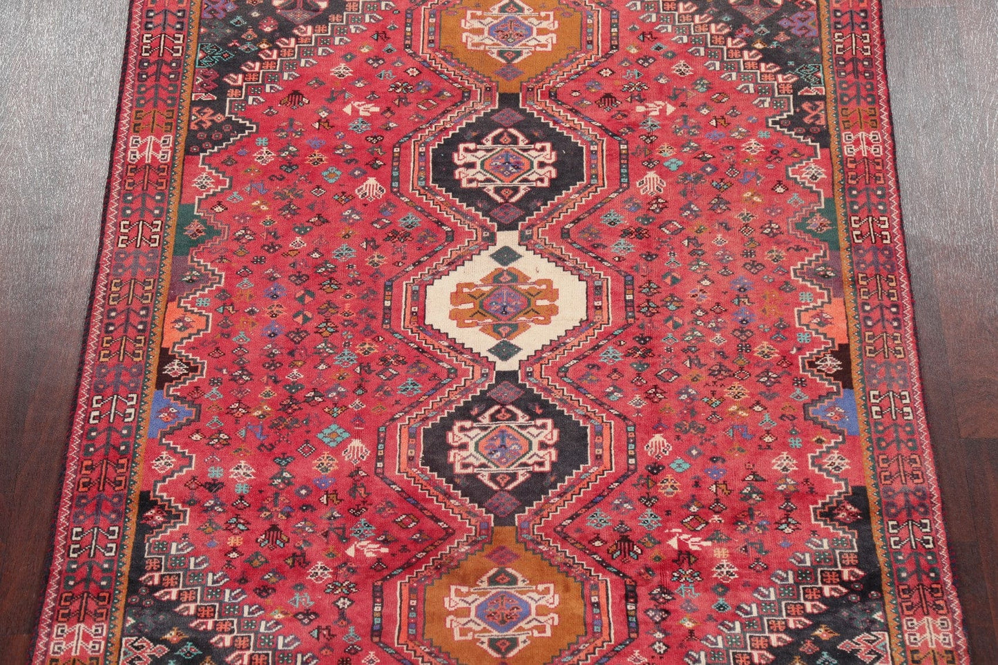 Antique Tribal Abadeh Nafar Persian Area Rug 5x8