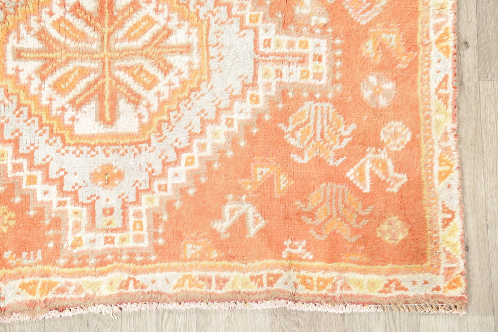 Vintage Orange Tribal Shiraz Persian Wool Rug 4x8