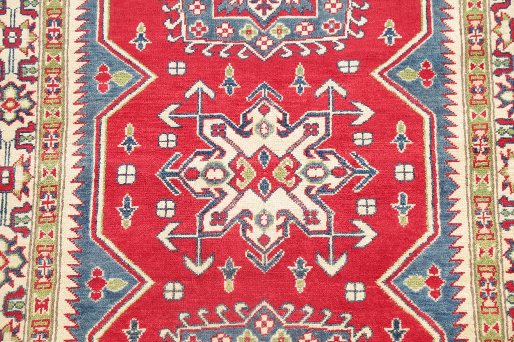 Red Super Kazak-Chechen Oriental Wool Rug 4x6