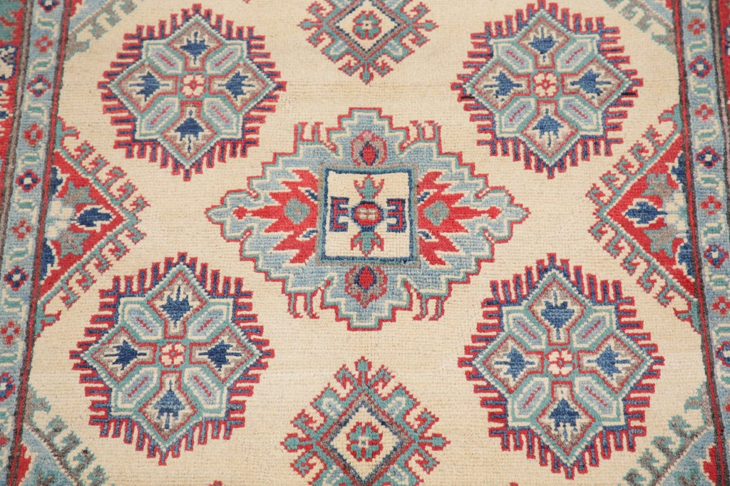 Beige Super Kazak-Chechen Oriental Wool Rug 4x6