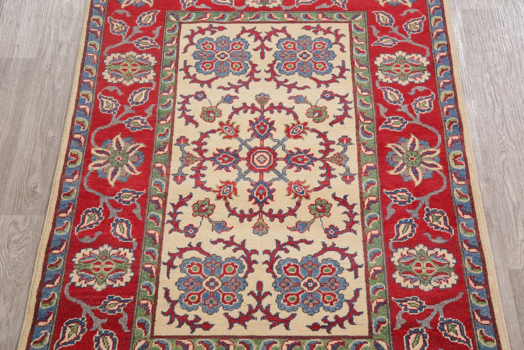 Floral Super Kazak-Chechen Oriental Wool Rug 4x6